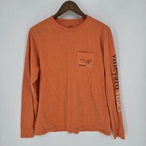 Vineyard Vines Orange Classic Logo Long Sleeve T Shirt Medium
